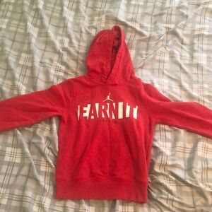 Red Jordan Hoodie with White Print